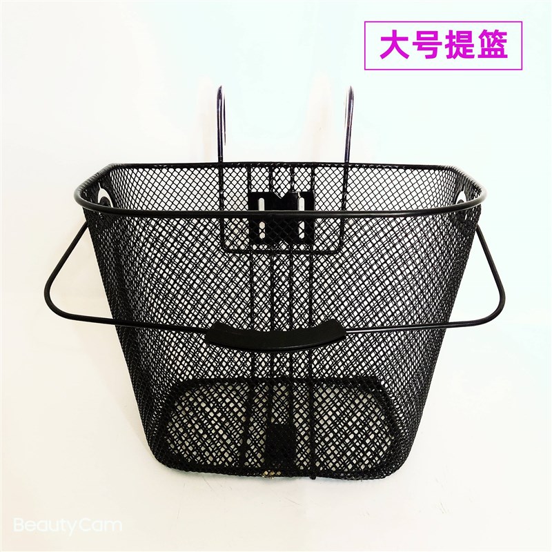 山地车前篮儿童自行车筐小轮车挂篮迷你单车篓赛车金属挂钩筐免装