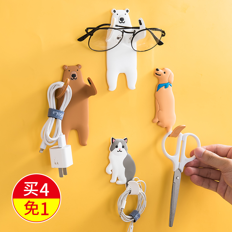 可爱卡通挂钩强力粘胶门后钥匙包创意厨房无痕贴浴室免打孔墙壁挂