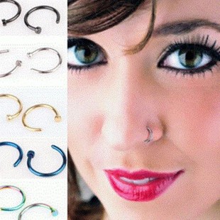2 pcs/body nose hoop nose rings stainless steel lot piercing