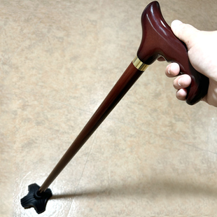 速发老人拐捌防滑轻便扶手通坚硬木制四脚老年人棍用杖杖拐棍实木