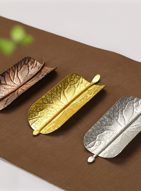 速发手工锤纹铜则茶赏茶荷茶勺茶匙茶铲茶针仿古红铜茶拨道包具邮