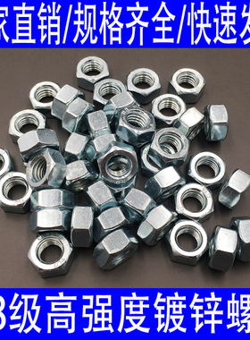 速发8.8级螺母螺丝母高强度镀锌螺帽M6M8M1M012M14M16M12M20M28M2