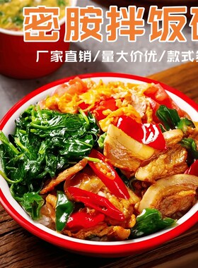 速发饭胺碗食堂排式烤肉拌饭碗卤肉密碗鸡韩饭脆皮鸡猪脚饭餐具商