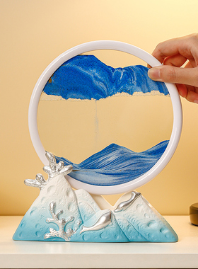 现货速发珊瑚海流沙画沙漏摆件客厅电视柜酒柜创意解压办公室桌面
