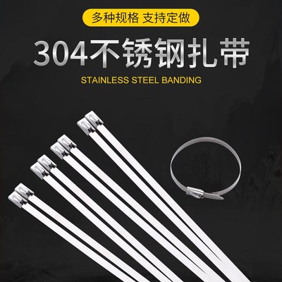 速发04不锈钢扎带4.6*00卡扣式捆扎带收铁丝固定绑扎带04材质4