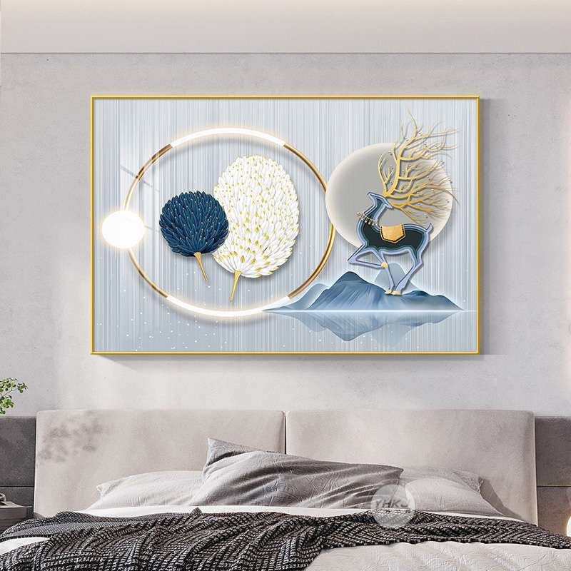 现代卧室床头装饰画挂画轻奢大气主卧挂画客厅高级感房间墙面壁画图片