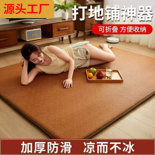 夏季凉席地垫家用榻榻米冰藤地铺学生宿舍睡垫床褥子海绵床垫软垫