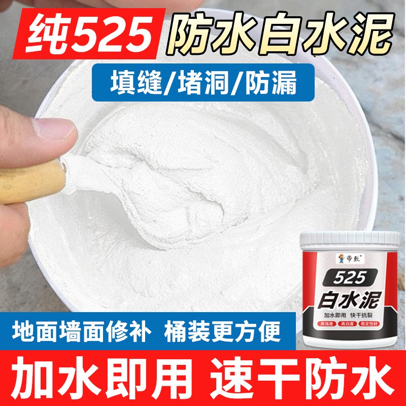 白水泥525卫生间防水堵漏王填缝剂家用快干水泥地面修补料高强度