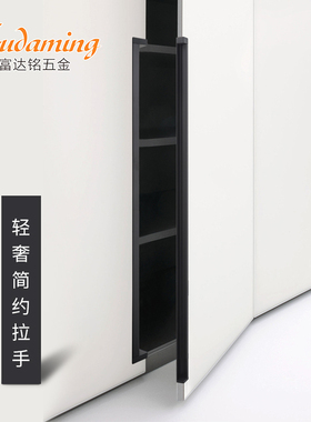 富达铭开槽暗拉手黑色衣柜移门拉手香槟色橱柜柜门嵌入式拉手加长