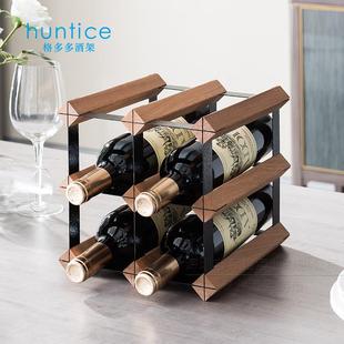 收纳架红酒架子酒瓶客厅家用红酒架摆件葡萄酒展示架 实木酒架欧式