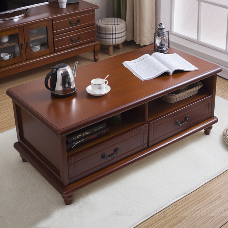 实木茶几餐桌两用现代简约客厅储物欧式茶几电视柜组合小户型茶桌