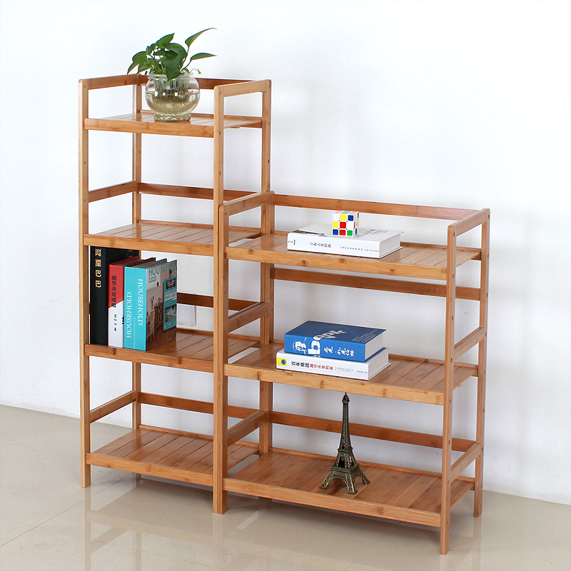 房间置物架书包收纳架寝室储物架落地式多层家用组装放书架竹架子