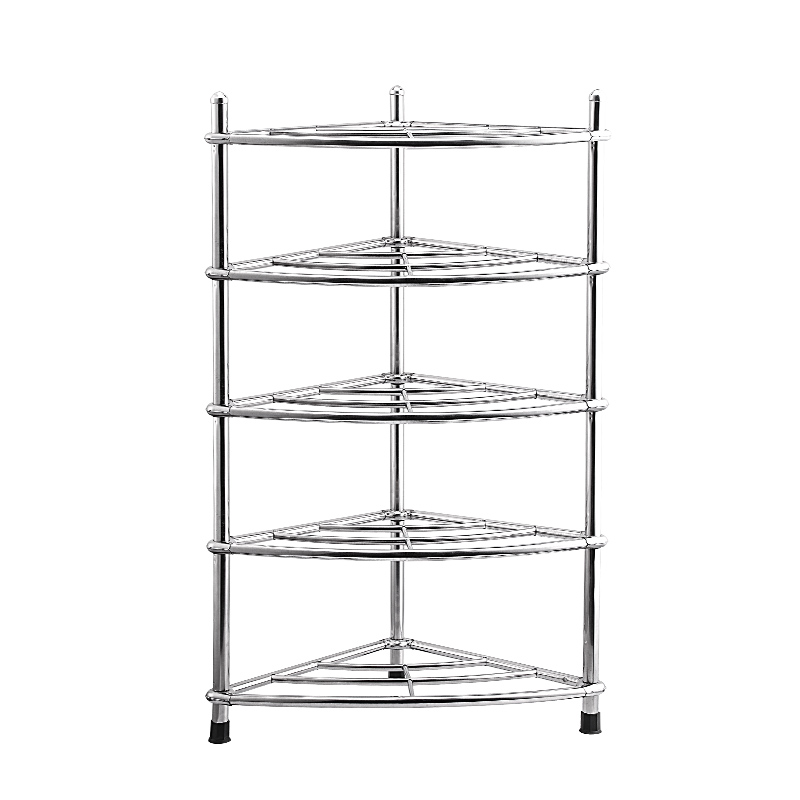 304加厚多层不锈钢洗脸盆架子三角架厨房卫生间落地置物架面盆架