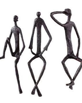 北欧抽象人物雕塑坐姿人摆件样板房售楼部客厅玄关创意家居工艺品