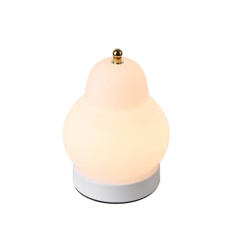 充电触摸法式奶油梨子台灯卧室床头便携小夜灯ins风氛围装饰台灯