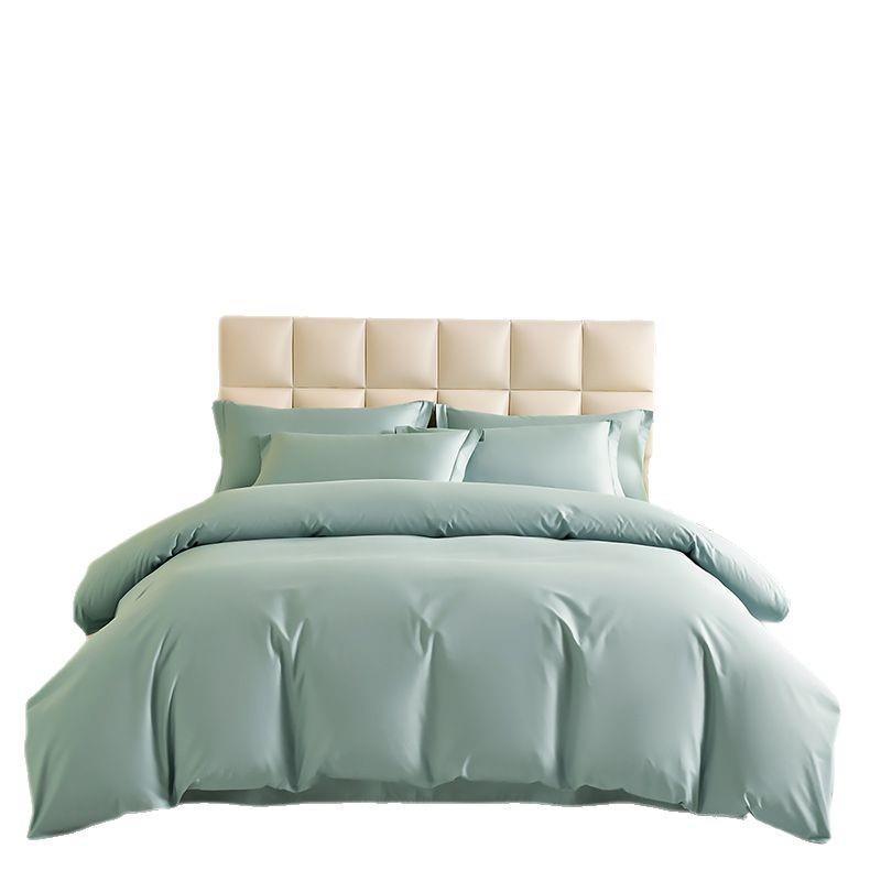 纯色全四件套棉轻高级感单被套床铂金全棉笠学生宿棉舍奢纯三件套