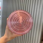 新品 studded鱼鳞杯五彩渐变双层塑料杯创意710ml榴莲杯鱼鳞杯