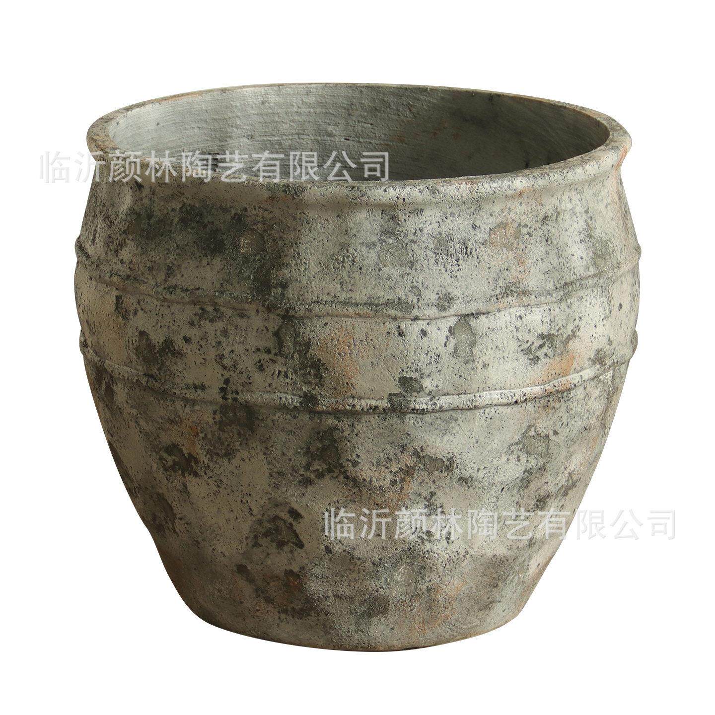 侘寂风水泥花盆大号落地客厅极简级感绿植软装艺术花盆龙血树