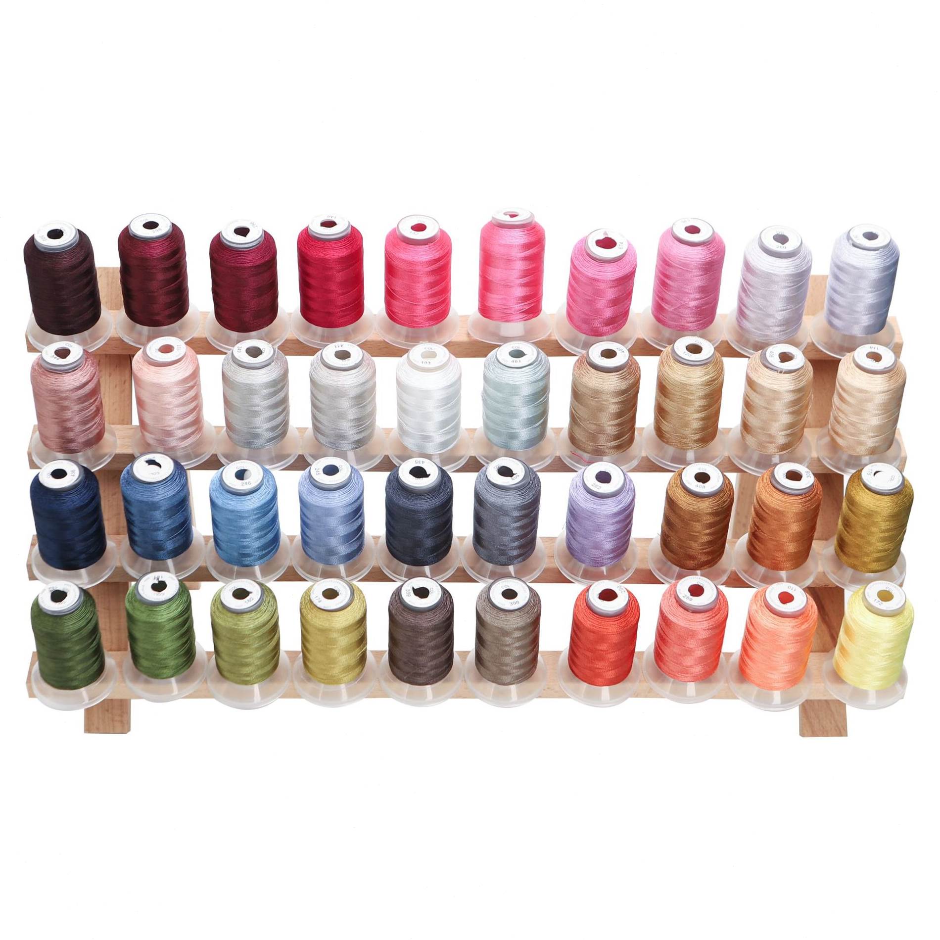 40色真正120D/2涤纶绣花线500米套装 40WT家用电脑绣花机专用绣线