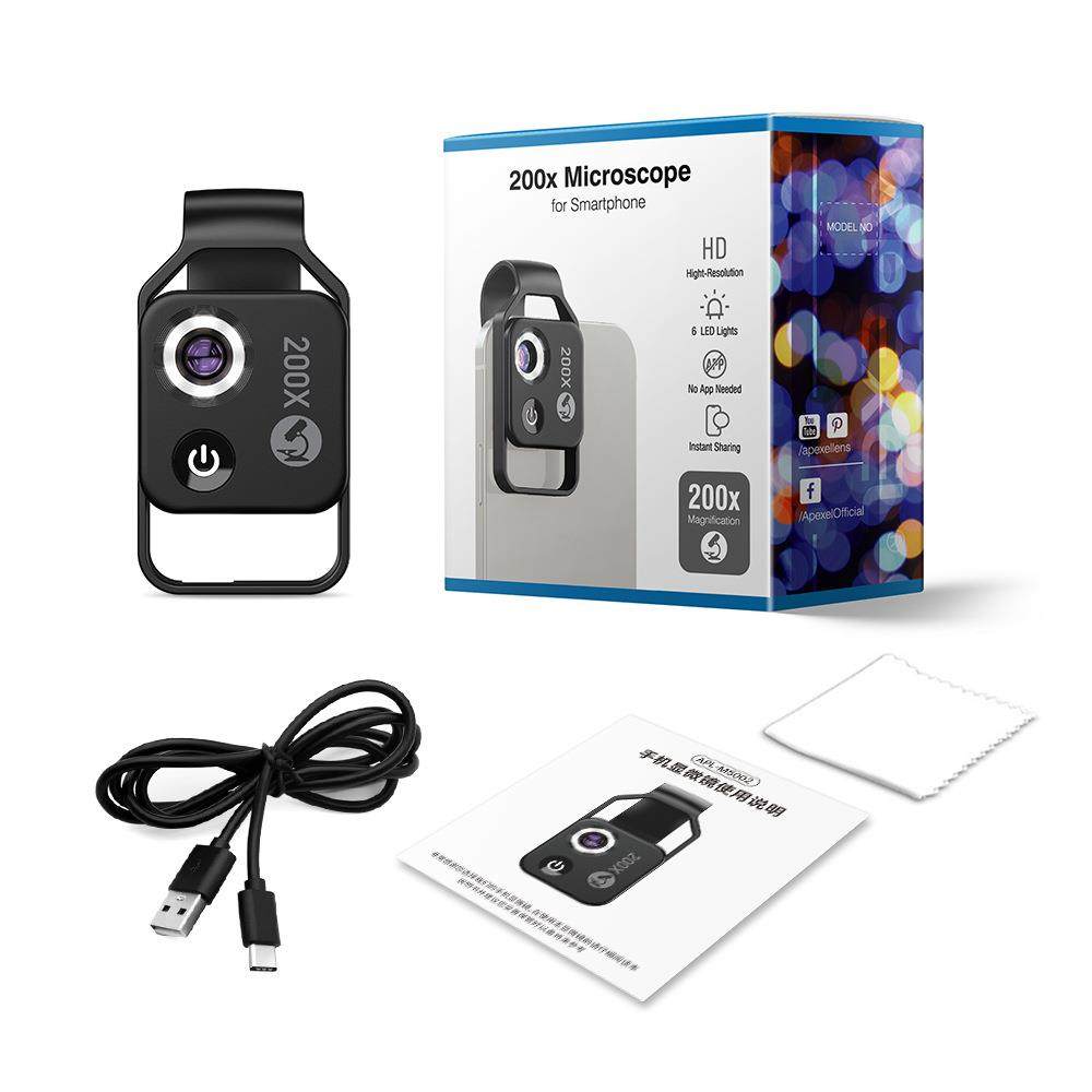 新款显微镜200倍高清放大镜学生科学实验生物LED户外显微镜放大镜