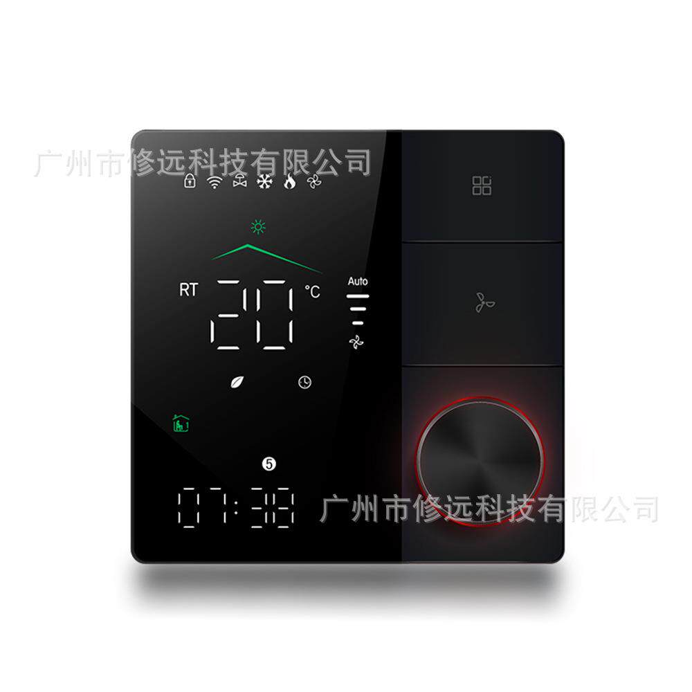 新款智能室内温控器面板空调温度四管制三风速温度控制面板