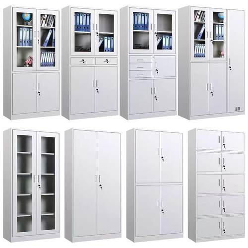 钢制文件柜办公室档案柜资料凭证柜收纳铁皮柜矮柜带锁储物更衣柜