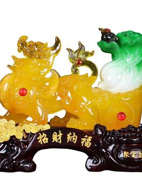 貔貅摆件玉白菜店铺乔迁开业礼物客厅家居装饰品送朋友搬新家招财