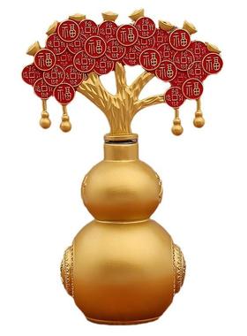 摇钱树百福财字葫芦转转财福装饰品家居发财树摆件金属工艺品