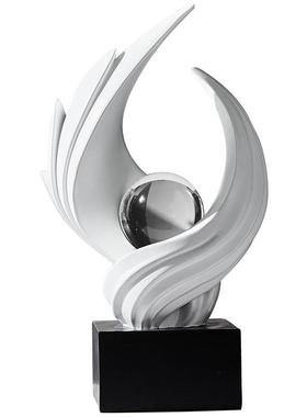 风生水起系列水晶球树脂生生不息寓意摆件酒柜客厅玄关电视柜装饰