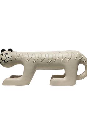 现代创意树脂卡通大脚虎猫儿童样板间抽象摆件售楼部客厅书房饰品