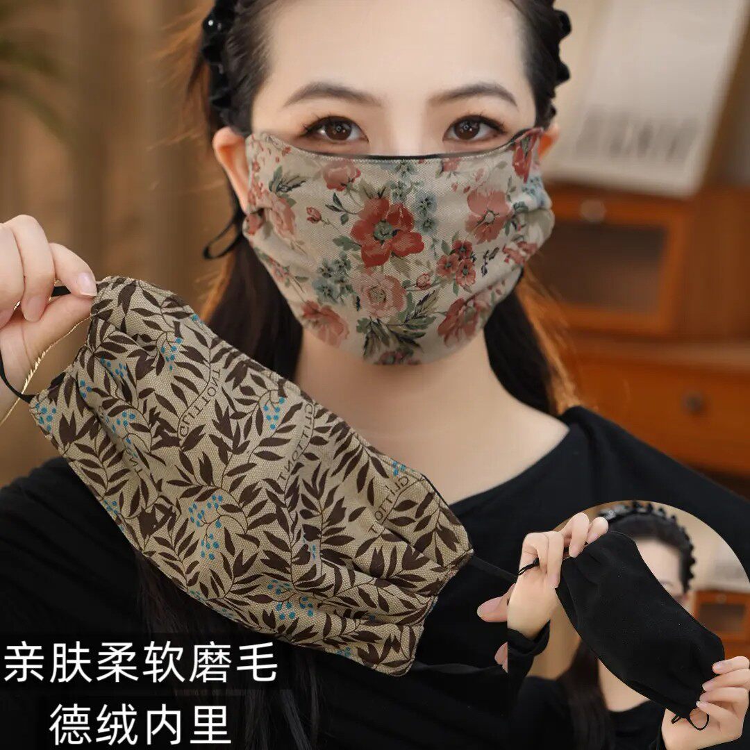 冬季加绒防风不勒耳可水洗口罩