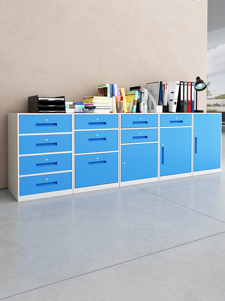 办公室桌下铁皮柜带锁抽屉活动柜钢制储物柜资料档案柜小柜子矮柜