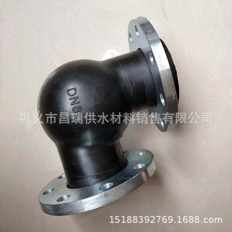 90度橡胶弯头软连接 WTX型可曲挠直角橡胶弯头软接头 DN50 65 80