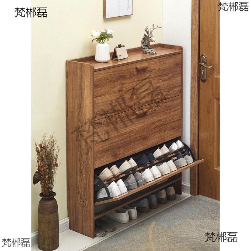 电梯入户门口鞋柜薄款20cm入户极窄鞋柜家用门口30cm宽门后过道架图片