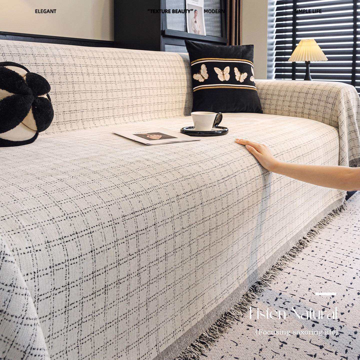 沙发盖布防猫抓轻奢高级感2025新款沙发巾四季通用全盖防滑坐垫子