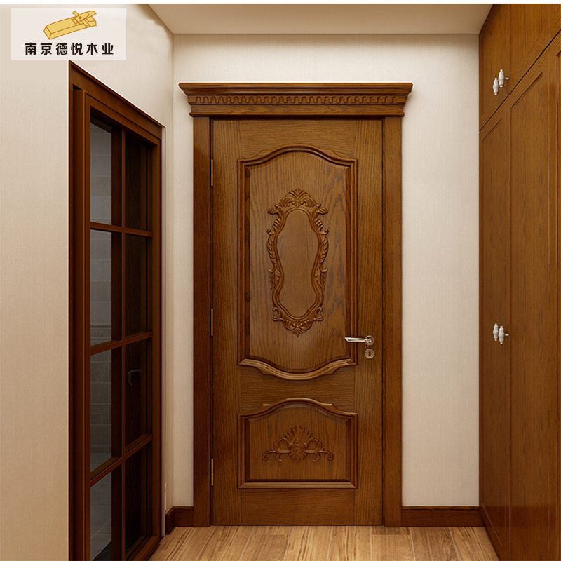 厂家直销红橡木实木门现代室内平开门全原木可订批发上门测量