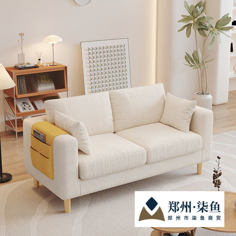 北欧双人沙发卧室小户型现代简约布艺沙发网红出租屋服装店小沙发