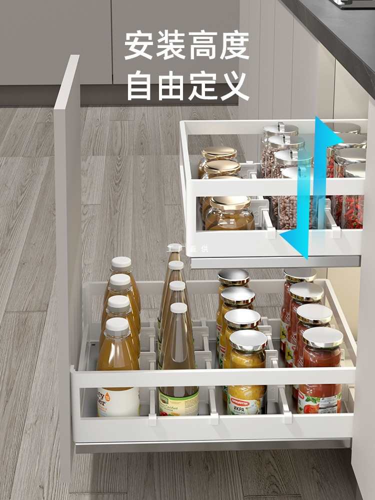 不锈钢三层抽屉式调味篮