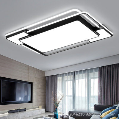 led吸顶灯客厅灯长方形大气简约现代卧室灯北欧铁艺家用智能大灯