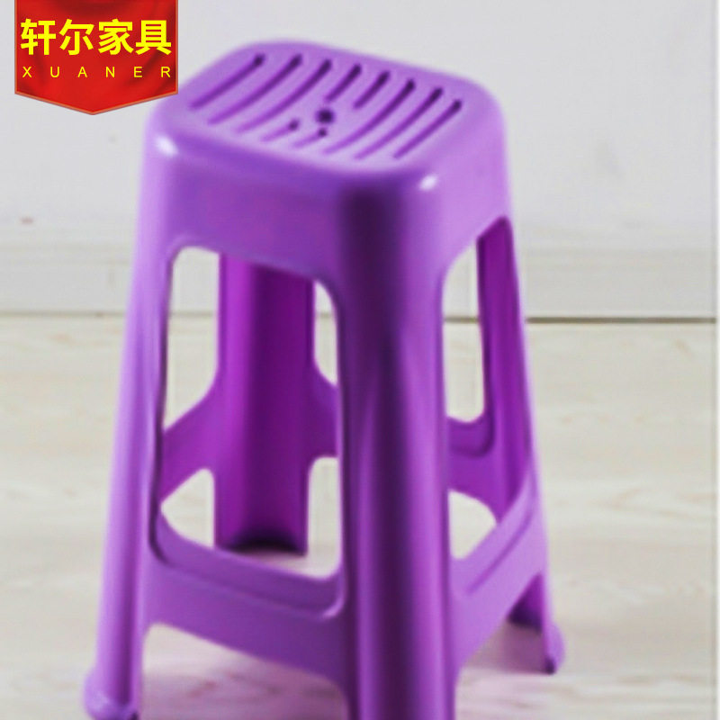 简约方形塑料家用椅子 加厚彩色条纹透气凳子 北欧创意家居椅子
