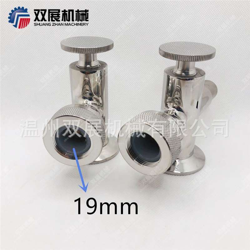 304不锈钢快装液位计水箱用卡箍式玻璃管道水位计卫生级螺纹快装