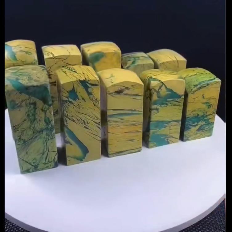 四川雅安花坑石素方章印章10方一组2.5*2.5*6.5CM金石篆刻寿山石