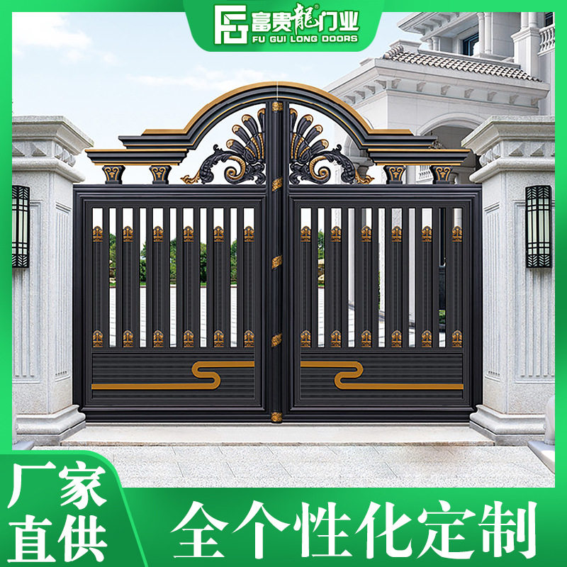 佛山厂家精美铝合金大门欧式铝艺大门庭院花园防盗门别墅铝艺门