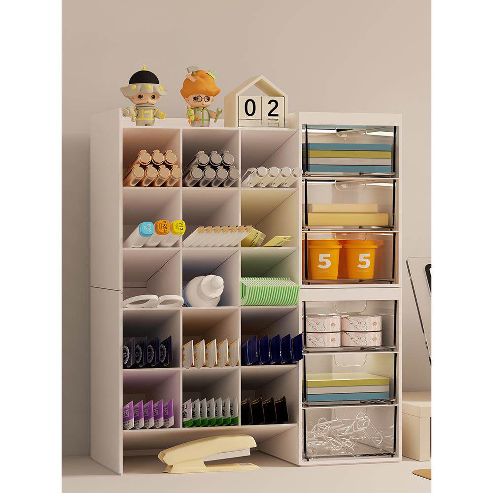 女生工位整理办公桌收纳好物置物架桌面斜插式笔筒书桌收纳盒