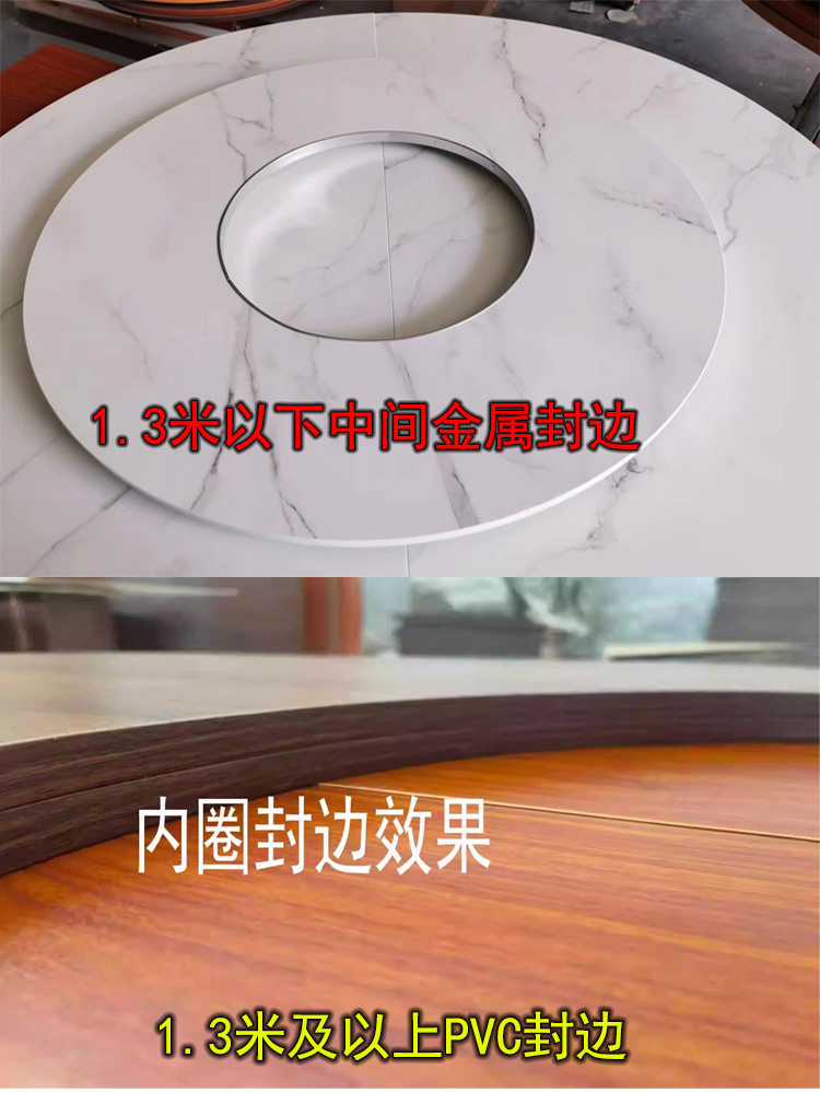 开孔大圆桌转盘实木台面空心火锅转盘家用圆桌面板圆台旋转