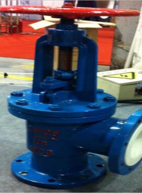 角式衬氟截止阀J44F46-16角式法兰截止阀DN50DN65截止阀艾