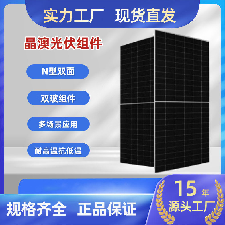 晶澳单晶硅N型双面双玻光伏组件光伏板发电