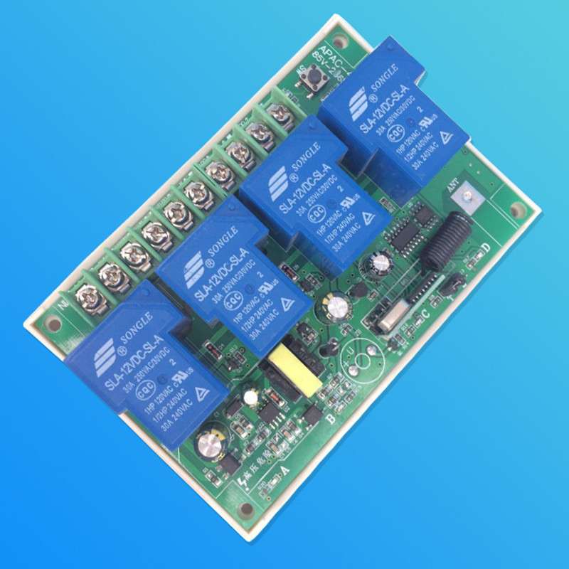 交流AC220V遥控开关85v~265V30A四路大功率变压整流4位继电控制器