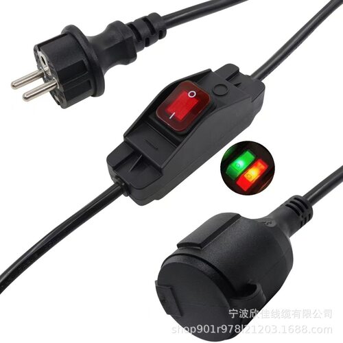 IP66 308防水开关 美规三插母插 14AWG 16A250V 大电流电源线