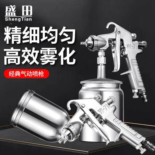 盛田喷漆枪油漆喷枪气动乳胶漆家具汽车涂料W71高雾化小型上下壶